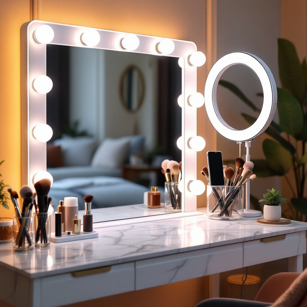 The Creator Studio Set — Hollywood Mirror + Ring Light Bundle