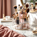 360° Rotating Acrylic Vanity Organizer — Spinning Beauty Station Storage