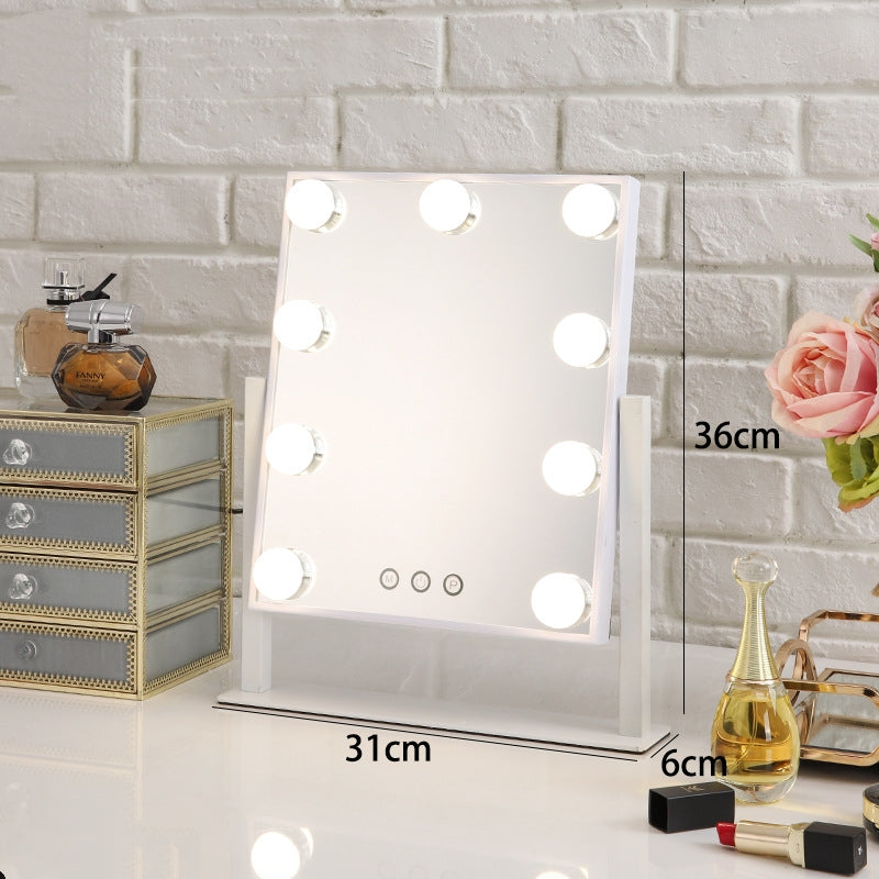 Trifold LED Vanity Mirror – 3 Light Settings, 180° Adjustable Panels