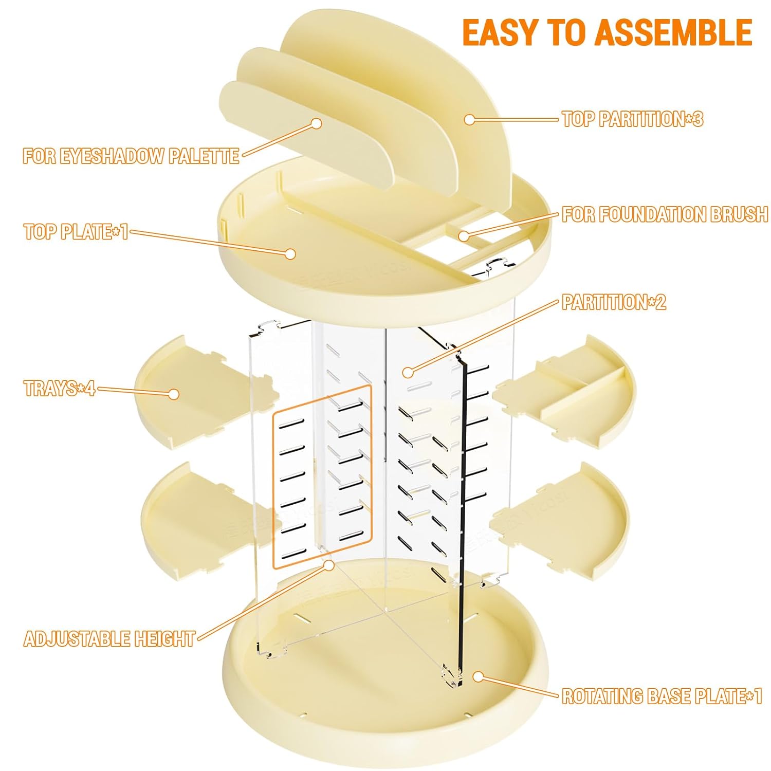 360° Rotating Acrylic Vanity Organizer – Spinning Makeup & Skincare Storage